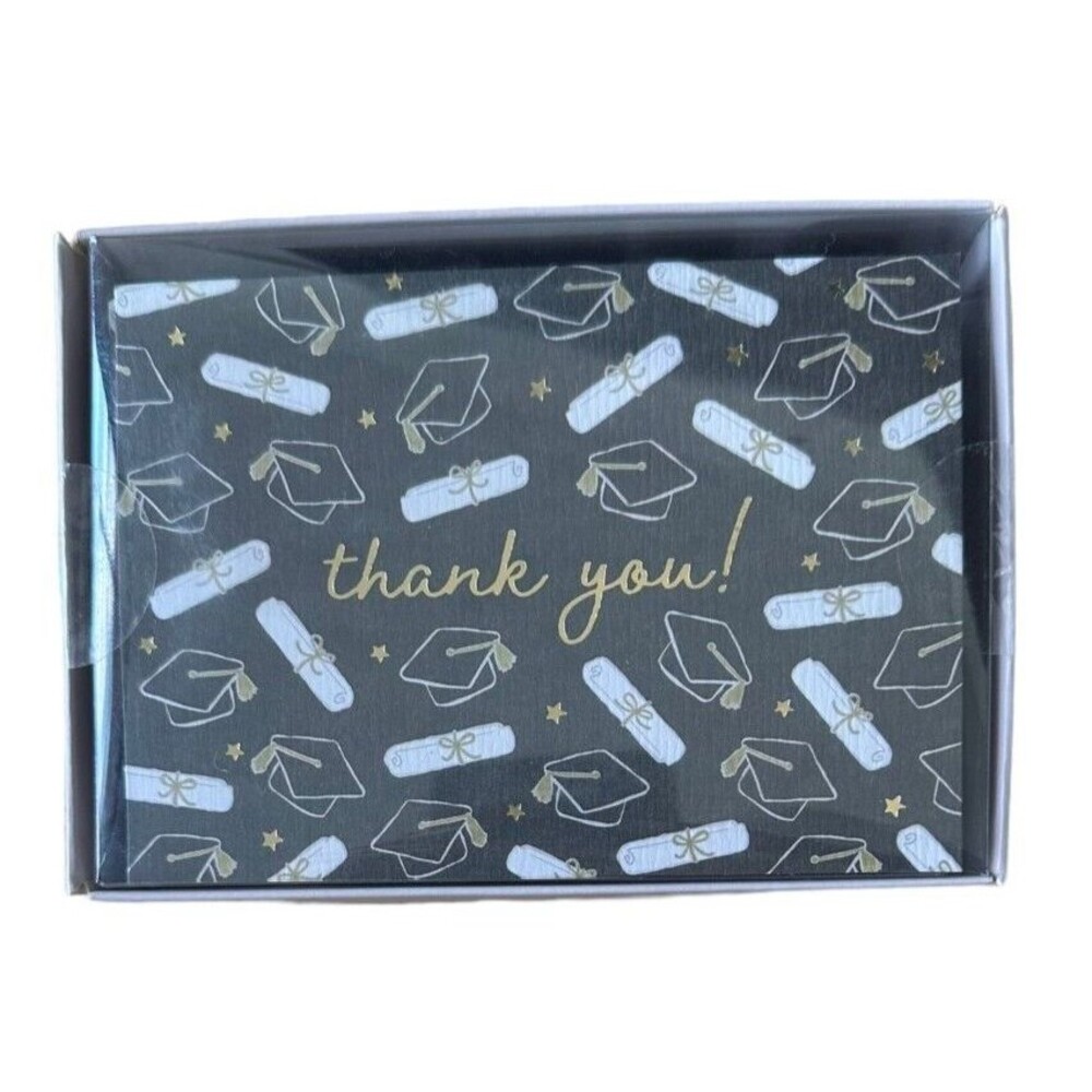 Set of 12 Graduation Thank You Cards - Blank Notes with Envelopes